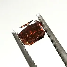 0.28 CT Fancy Red Orange Brown Color GIA Certified Natural Loose Diamond Radiant