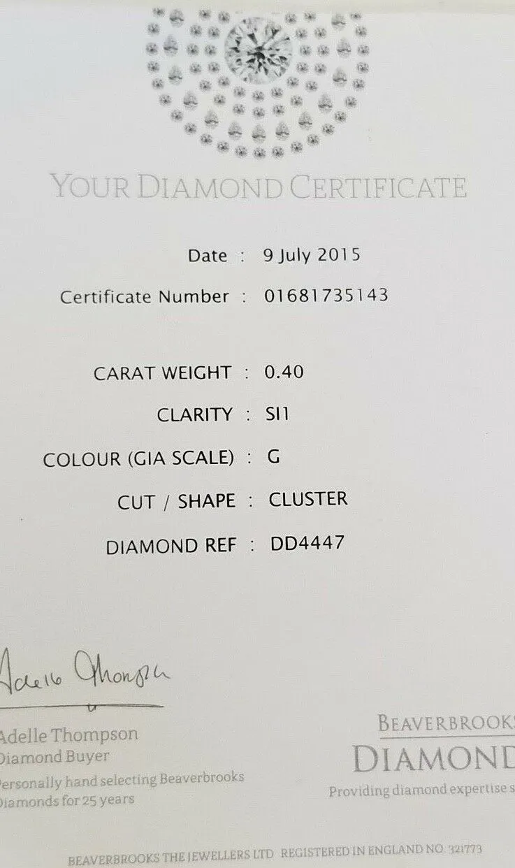 0.40 CT G Color SI1 Diamond Engagement Ring 14K White Gold Natural Round Cut