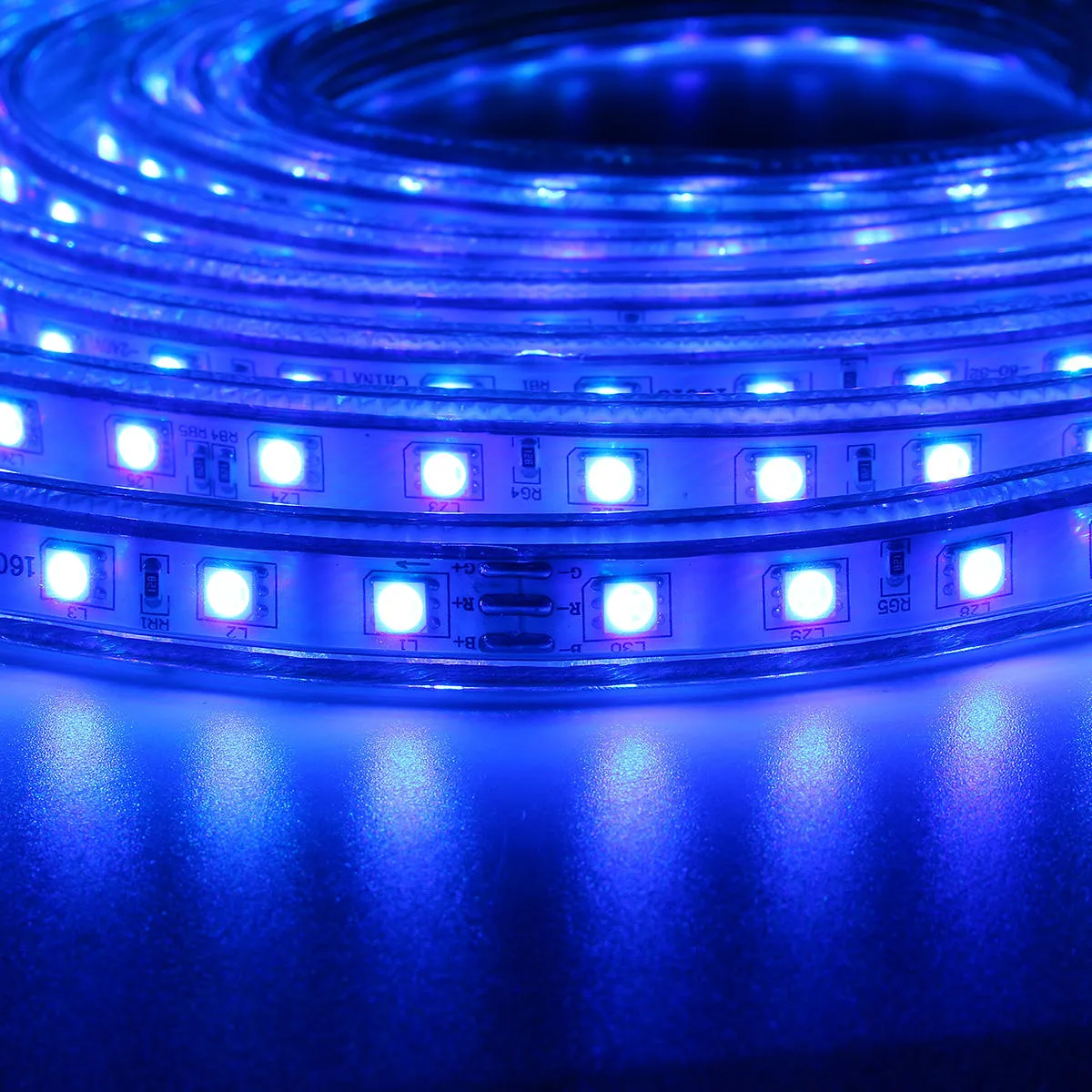 1/2/3/5M SMD5050 LED RGB Flexible Rope Outdoor Waterproof Strip Light   Plug   Remote Control AC220V