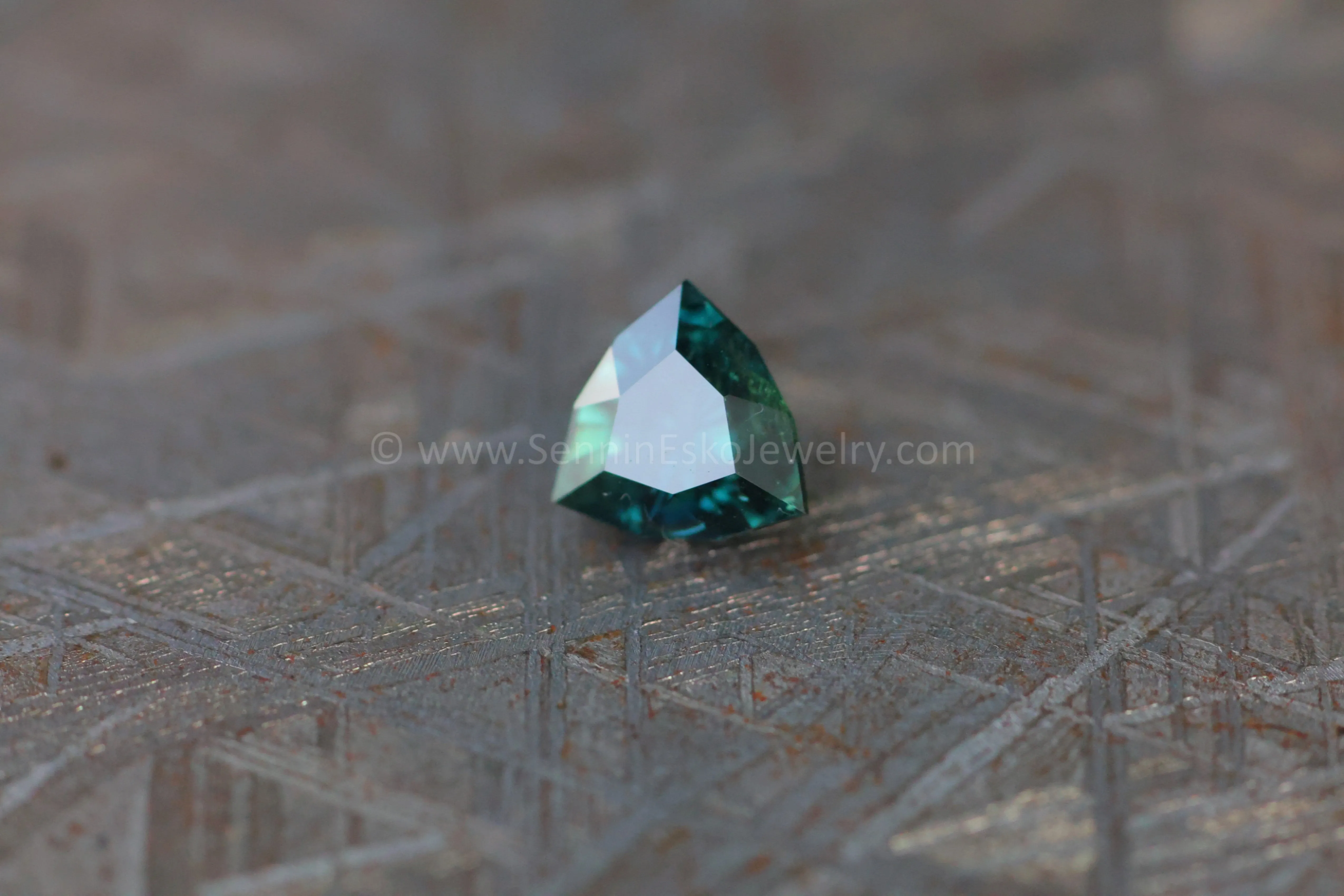 1.2ct Blue/Green Parti Sapphire Triangle, 6.4x6.4mm
