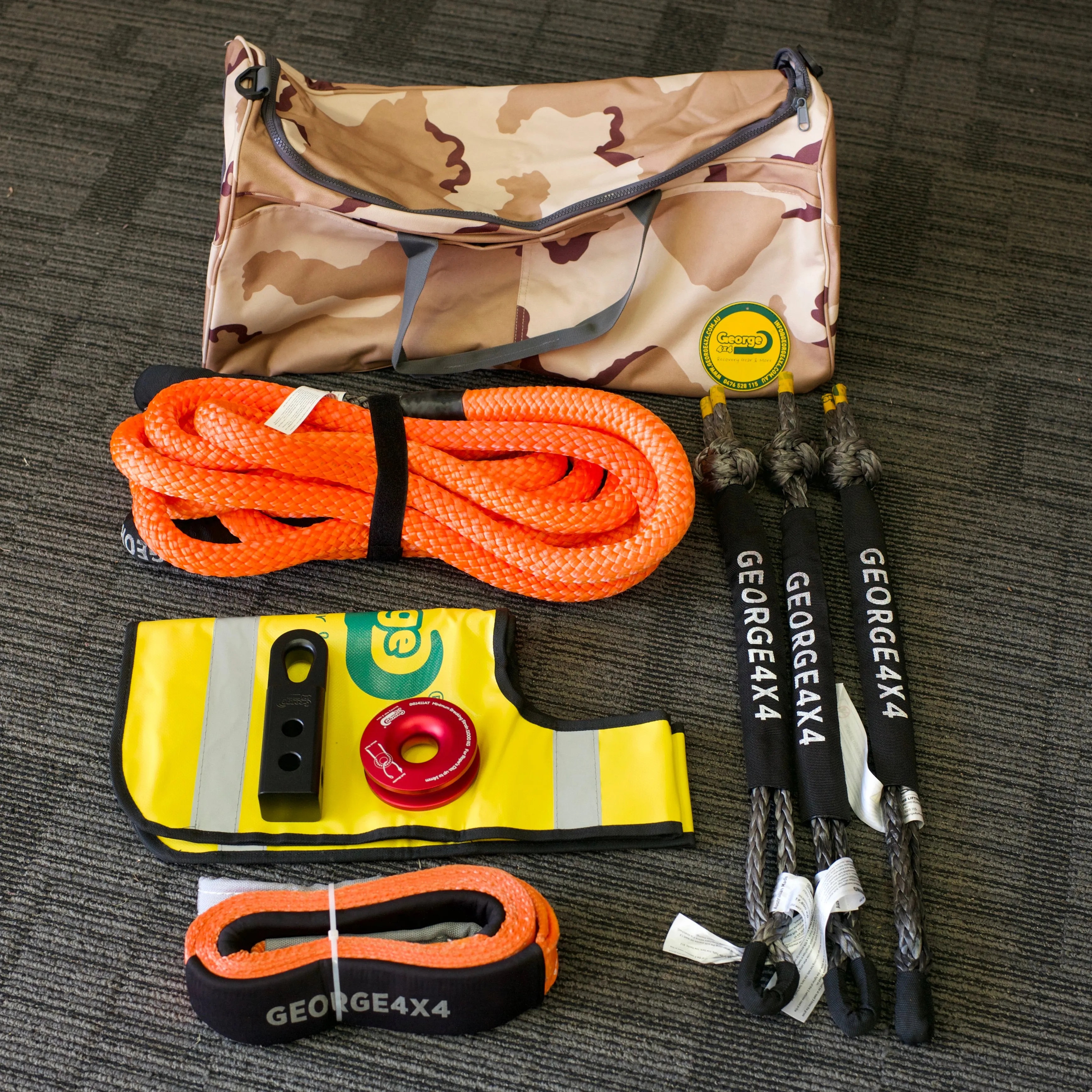 13K Snatch & Winch Recovery Kit(9pcs) 13300kg kinetic   Ring 11000kg  3xsoft shackle   Tree Saver   Recovery Hitch   Bag