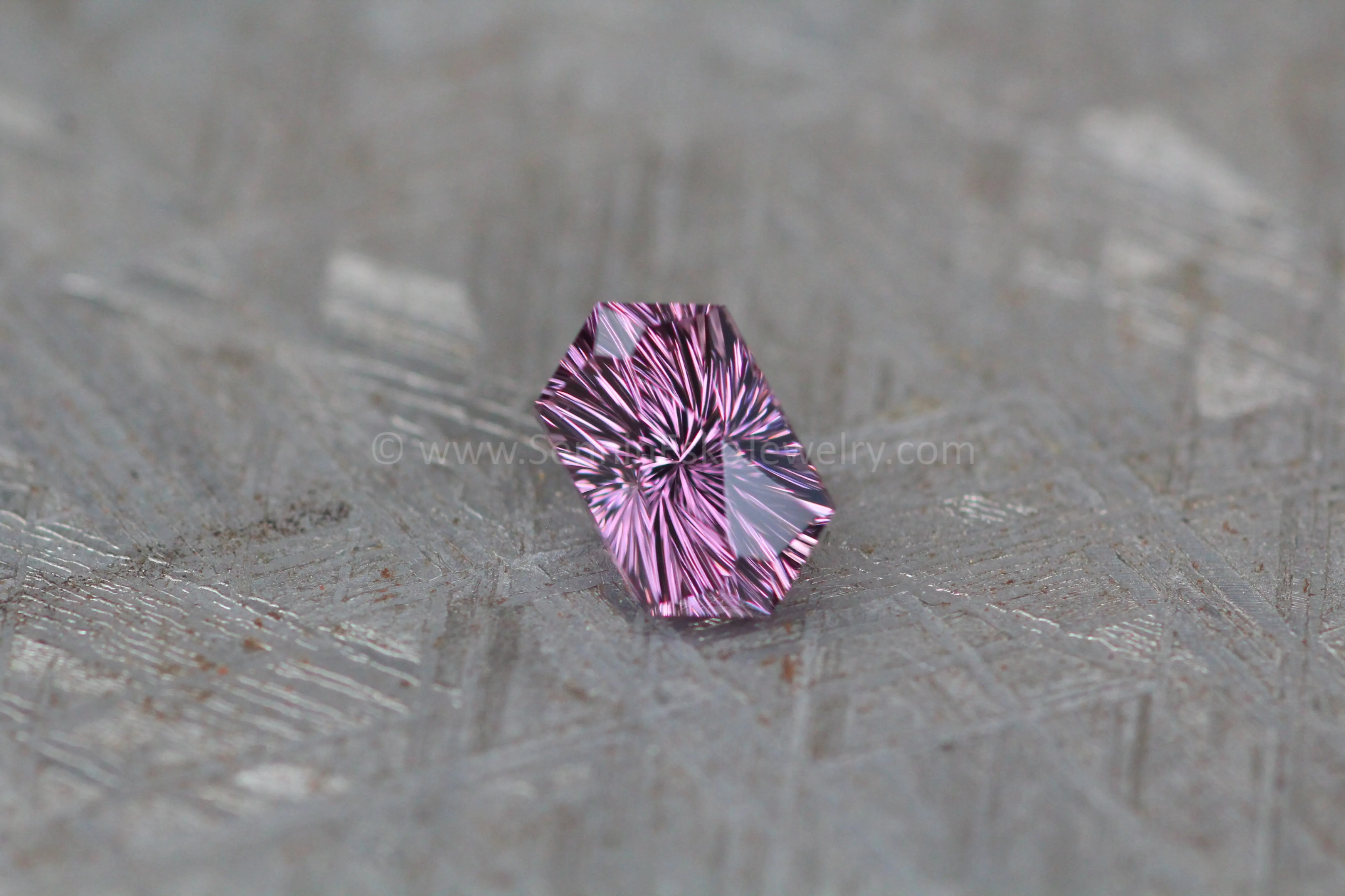 1.4 Carat Lilac Spinel Hexagon - 8.4x5.2mm, Fantasy Cut