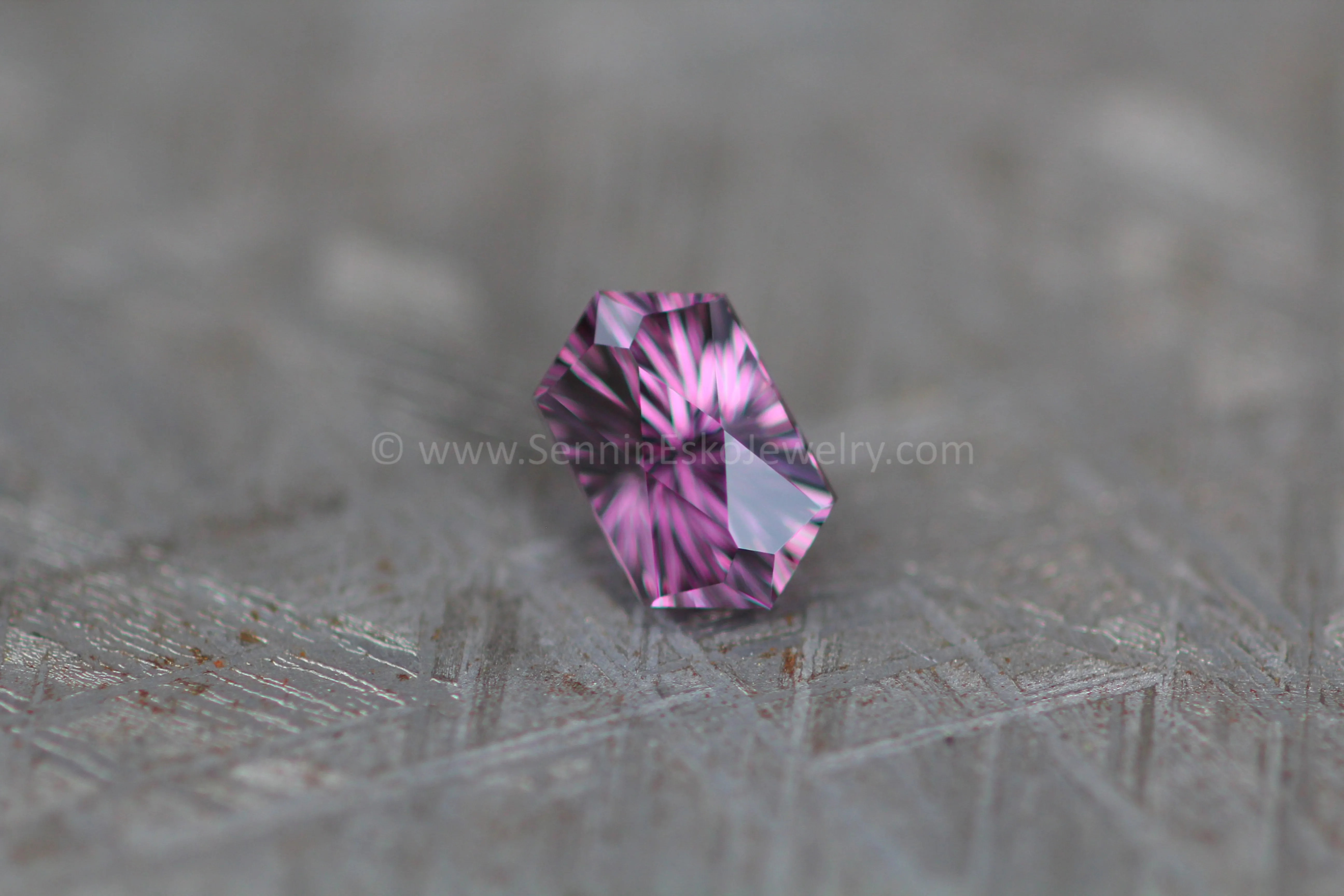 1.4 Carat Lilac Spinel Hexagon - 8.4x5.2mm, Fantasy Cut