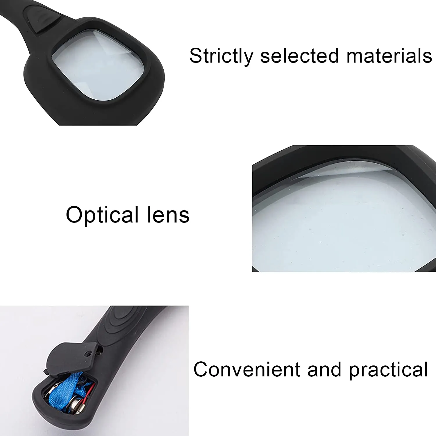 1607 Handheld Magnifying Glass 6 LED Illuminated Lighted Magnifier for Seniors Reading, Soldering, Inspection, Coins, Jewelry, Exploring