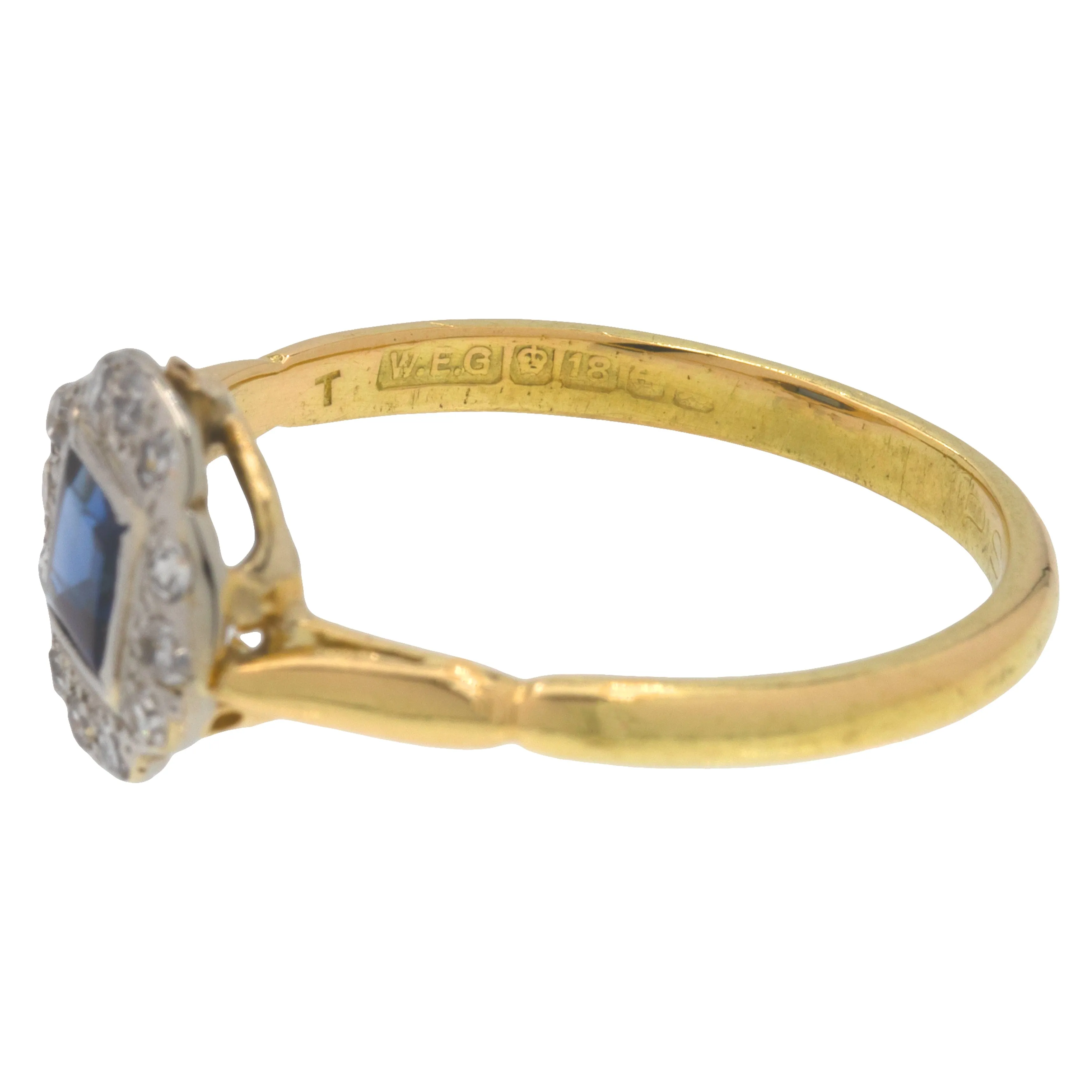 18ct Gold Sapphire Diamond Cluster Ring