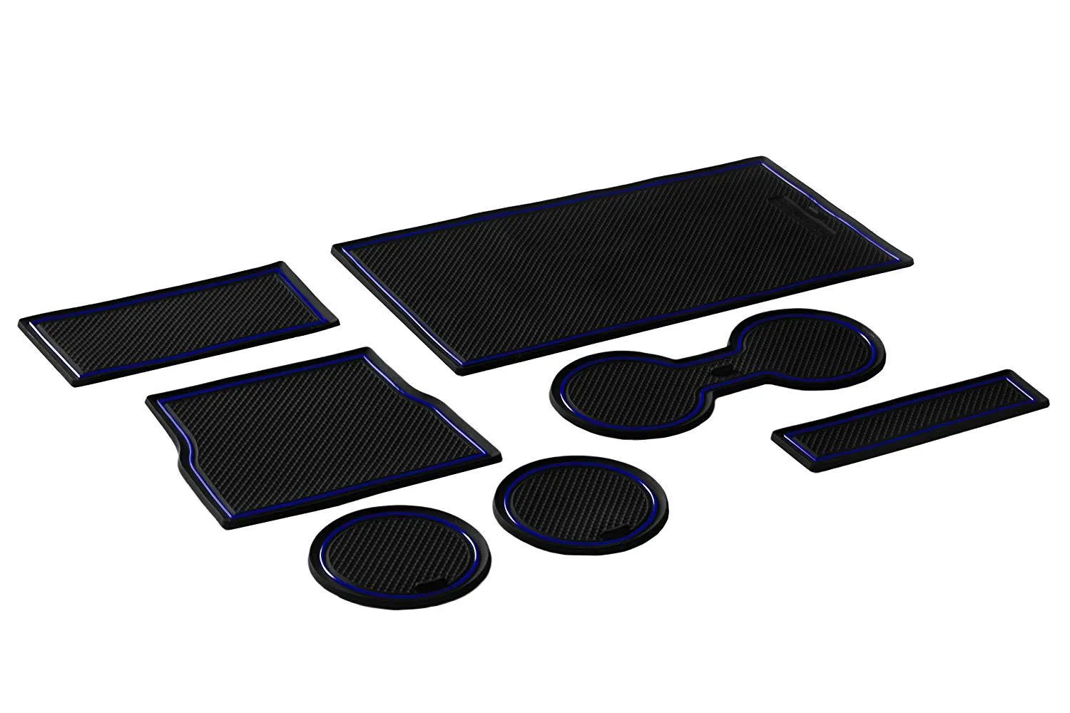 2017-2020 Tesla Model 3 Custom Fit Cup Holder and Center Console Compartment Liner 7 Piece Set