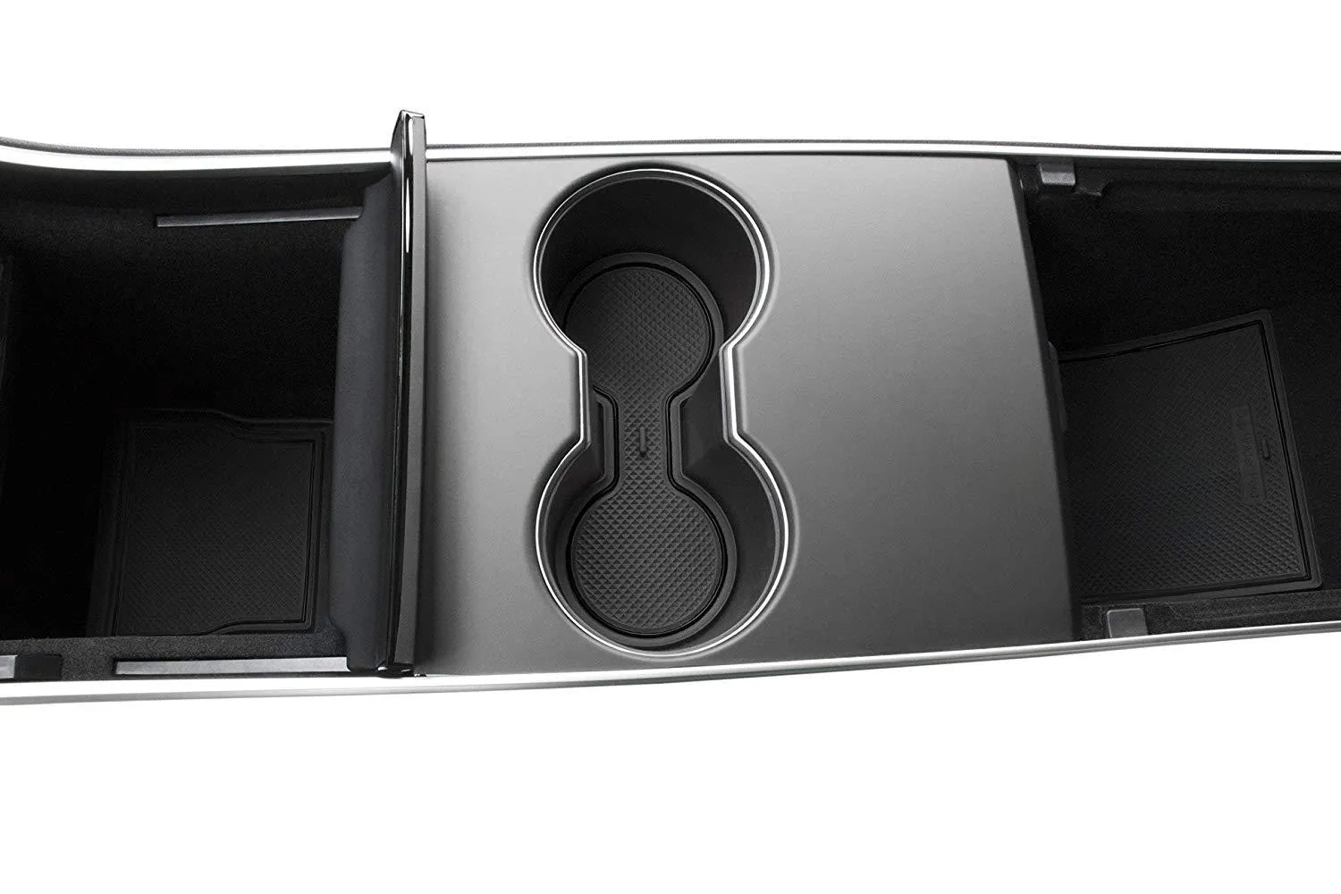2017-2020 Tesla Model 3 Custom Fit Cup Holder and Center Console Compartment Liner 7 Piece Set
