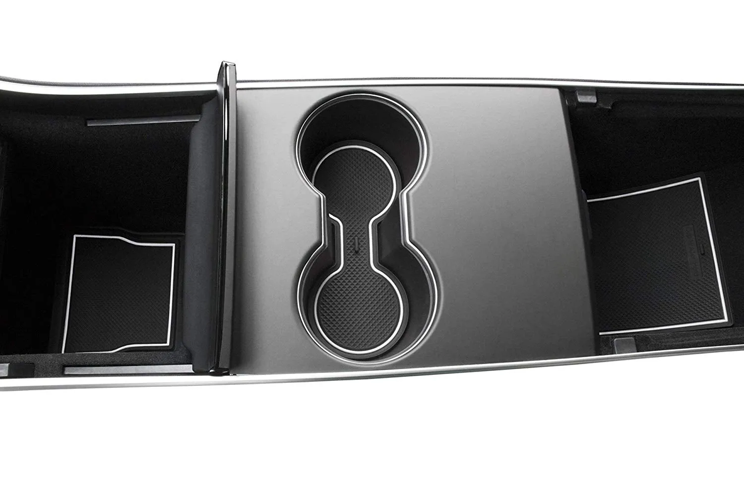 2017-2020 Tesla Model 3 Custom Fit Cup Holder and Center Console Compartment Liner 7 Piece Set