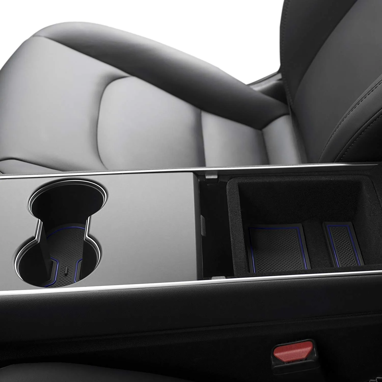 2017-2020 Tesla Model 3 Custom Fit Cup Holder and Center Console Compartment Liner 7 Piece Set