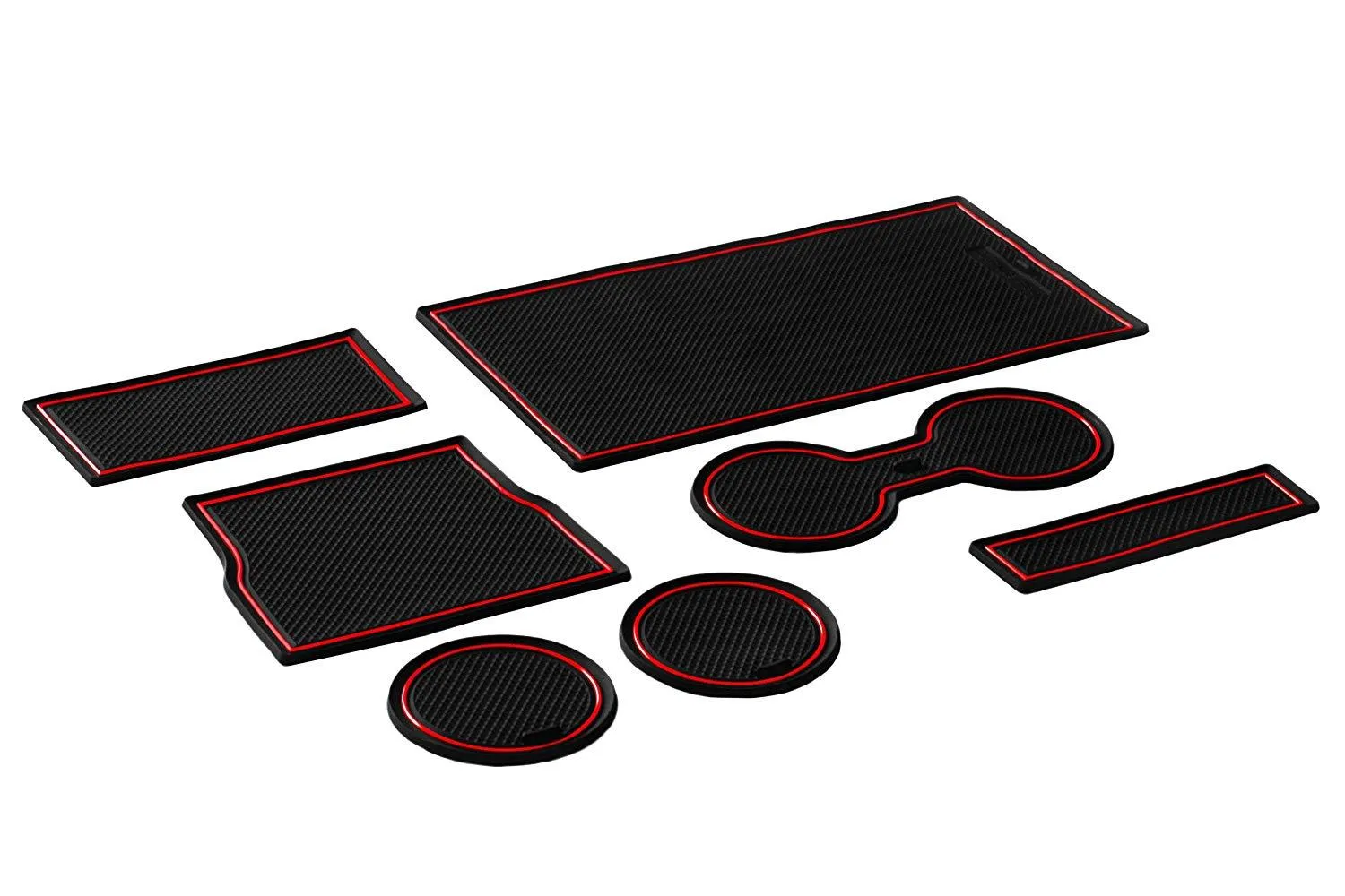 2017-2020 Tesla Model 3 Custom Fit Cup Holder and Center Console Compartment Liner 7 Piece Set