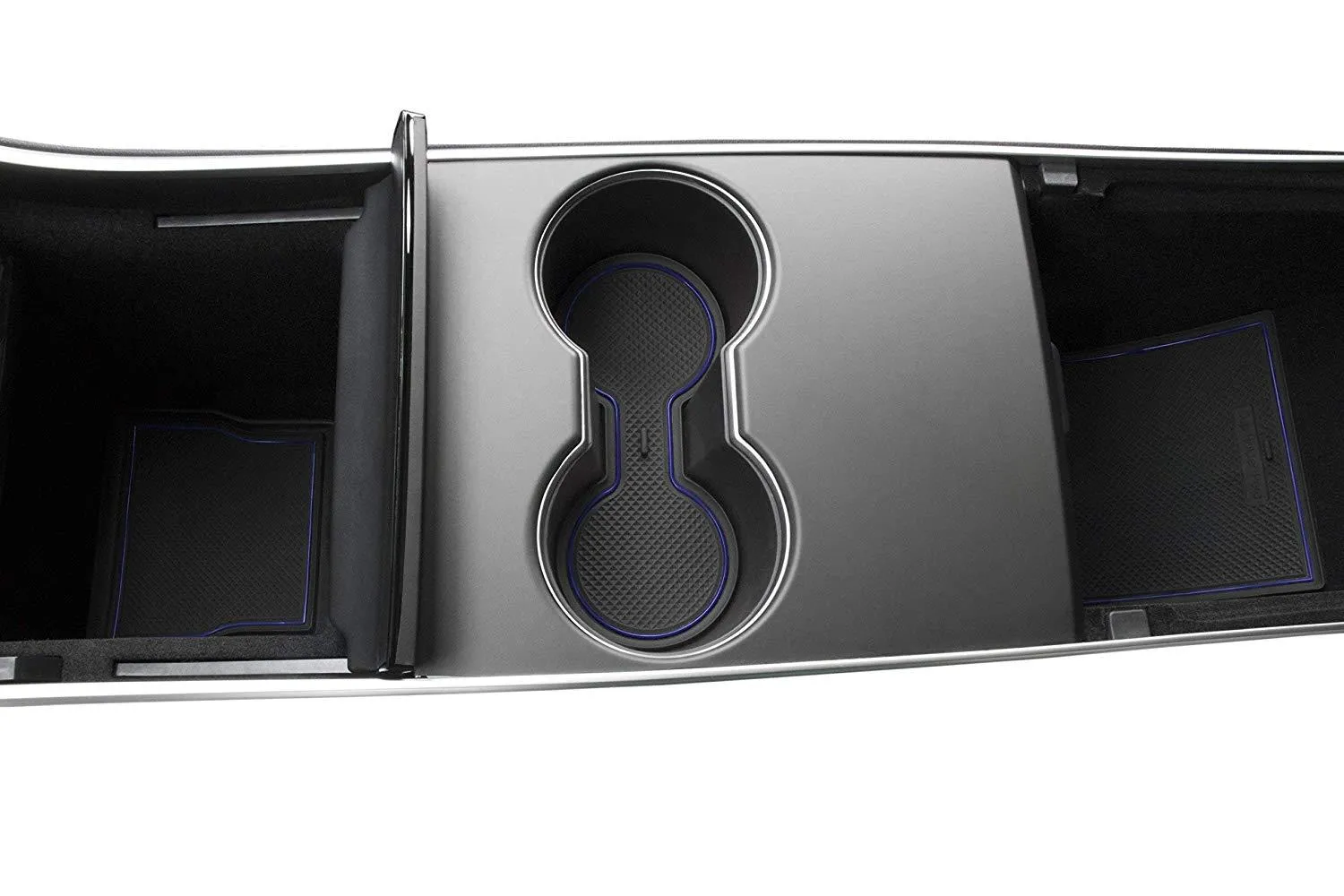 2017-2020 Tesla Model 3 Custom Fit Cup Holder and Center Console Compartment Liner 7 Piece Set