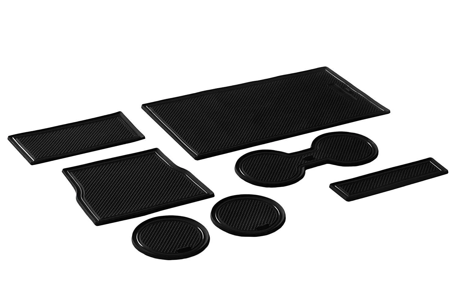2017-2020 Tesla Model 3 Custom Fit Cup Holder and Center Console Compartment Liner 7 Piece Set