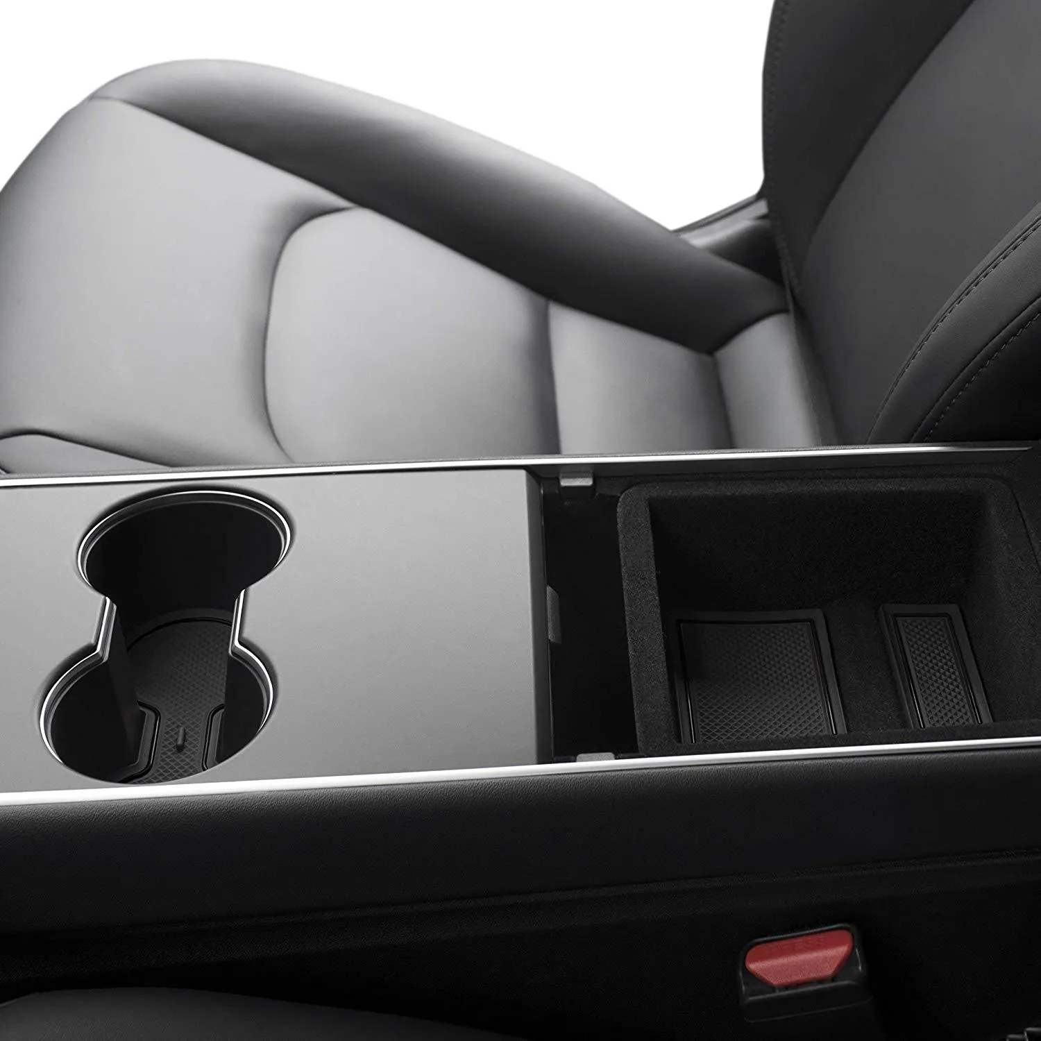 2017-2020 Tesla Model 3 Custom Fit Cup Holder and Center Console Compartment Liner 7 Piece Set
