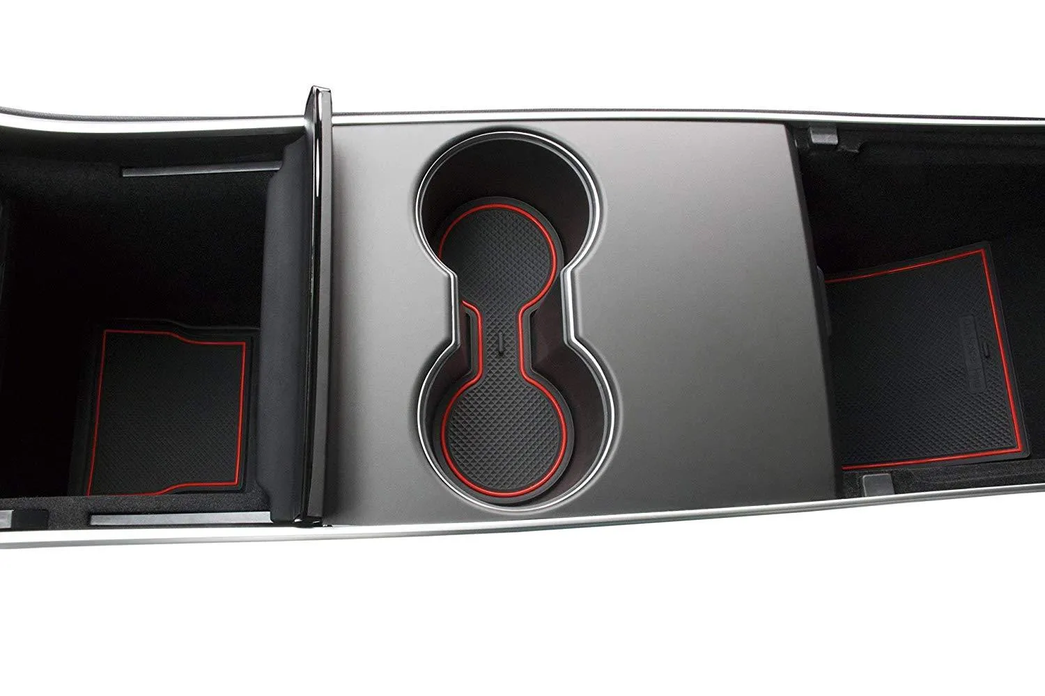 2017-2020 Tesla Model 3 Custom Fit Cup Holder and Center Console Compartment Liner 7 Piece Set