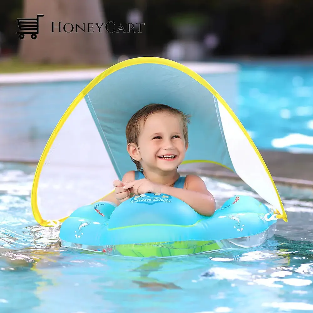 2022 Smart Swim Trainer Baby airless float ring with UPF50  canopy