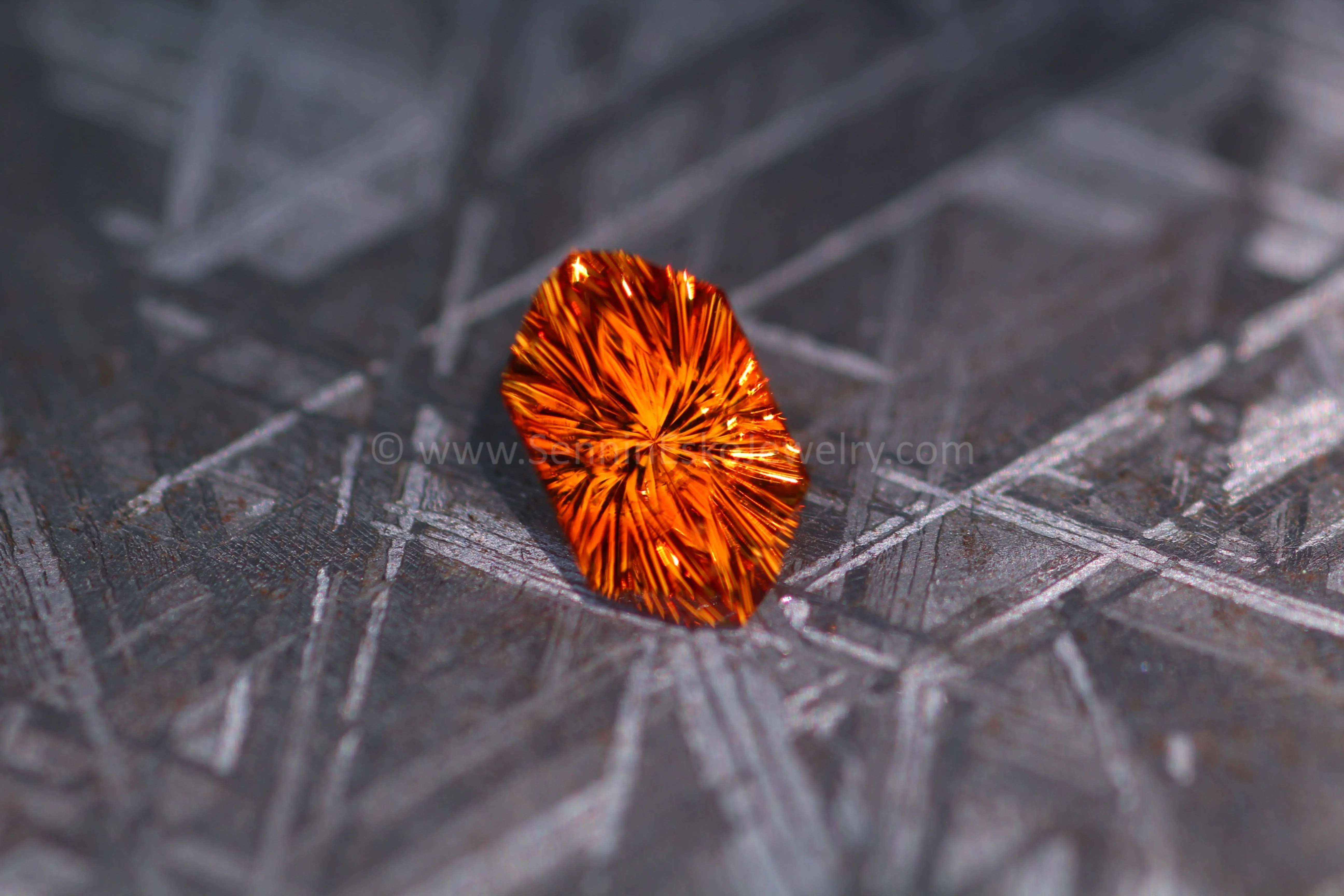 2.1 Carat Electric Orange Spessartine Garnet Hexagon - 9.8x5.8mm, Fantasy Cut