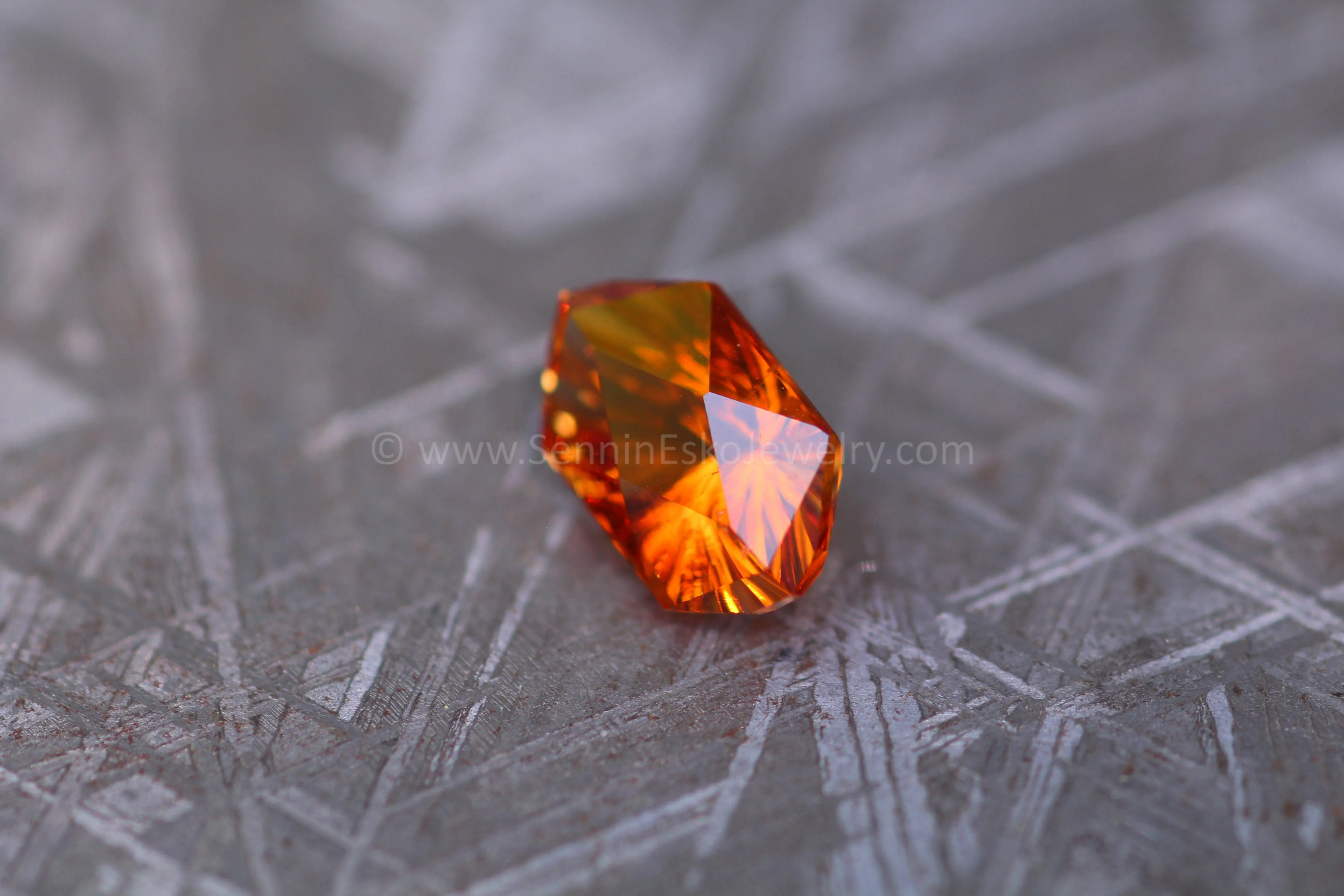 2.1 Carat Electric Orange Spessartine Garnet Hexagon - 9.8x5.8mm, Fantasy Cut