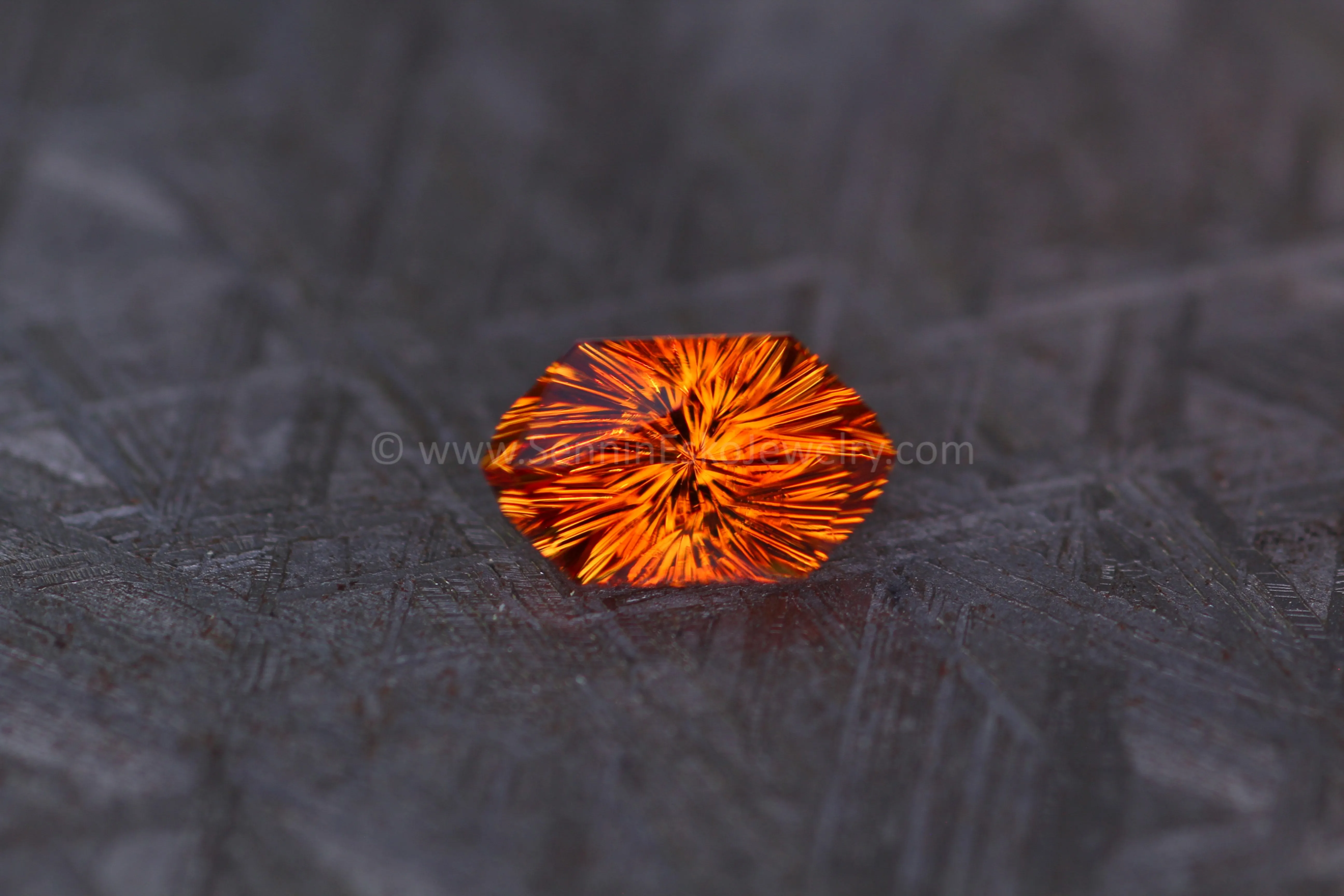 2.1 Carat Electric Orange Spessartine Garnet Hexagon - 9.8x5.8mm, Fantasy Cut