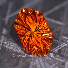 2.1 Carat Electric Orange Spessartine Garnet Hexagon - 9.8x5.8mm, Fantasy Cut