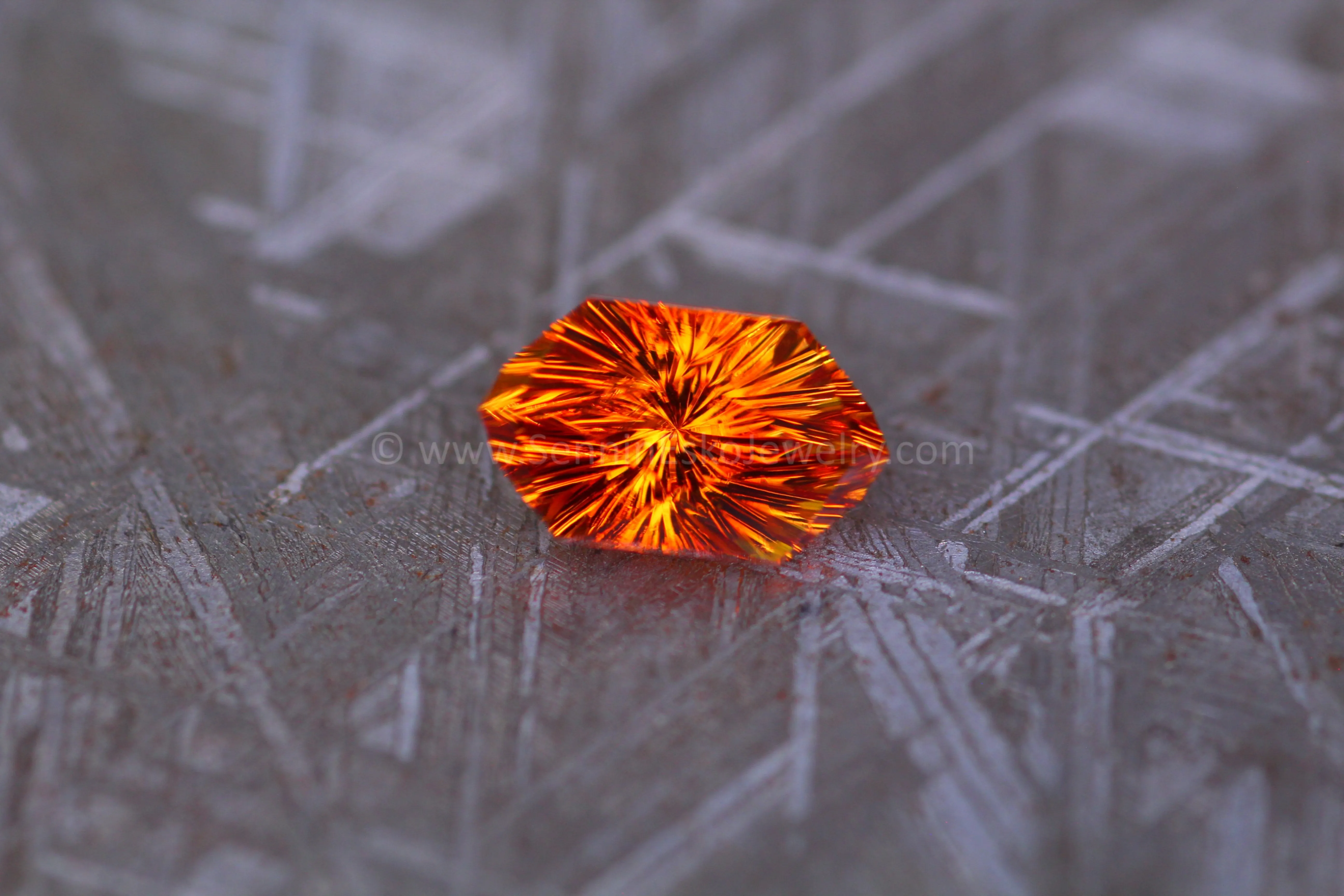 2.1 Carat Electric Orange Spessartine Garnet Hexagon - 9.8x5.8mm, Fantasy Cut
