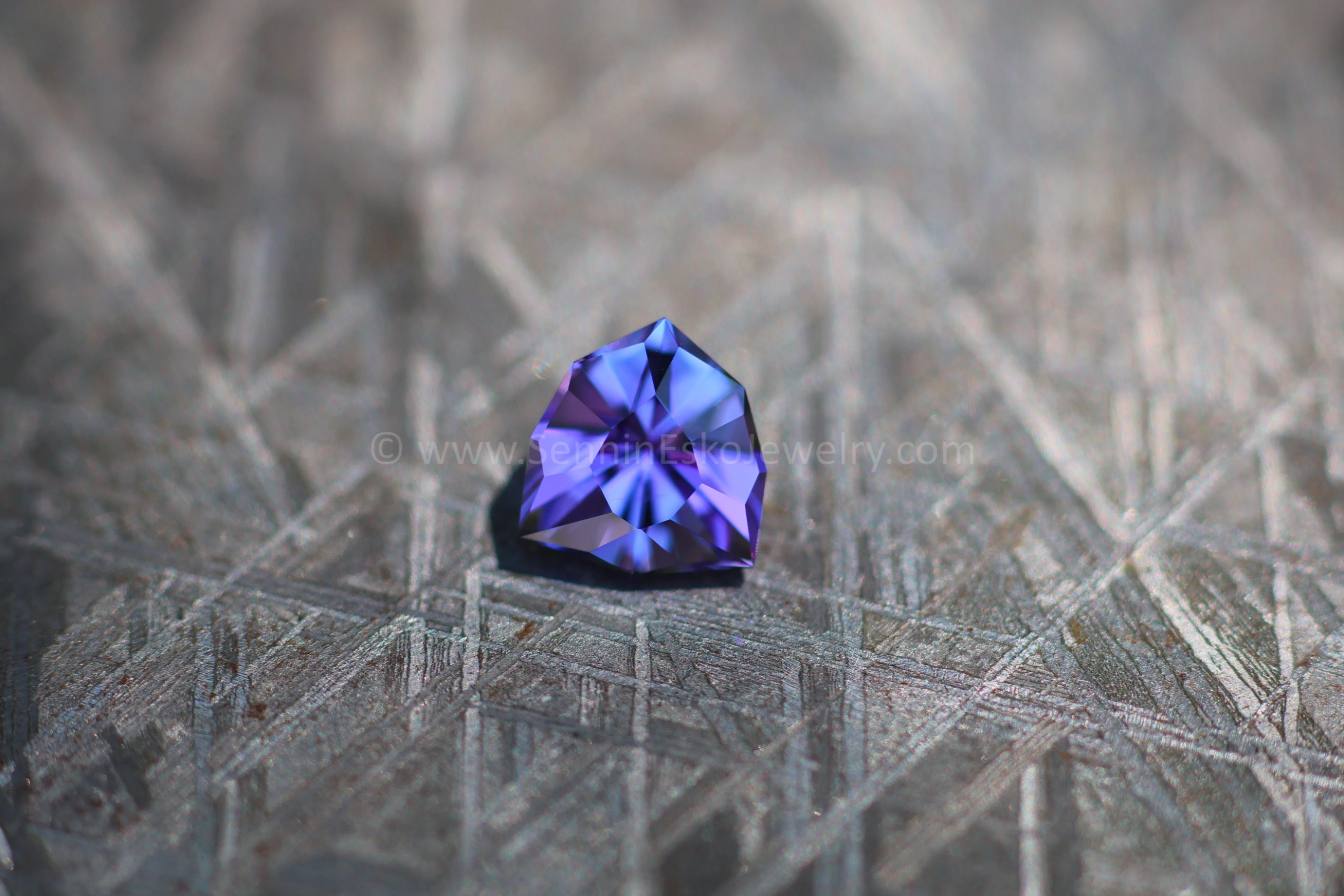 2.3 Carat Blue & Purple Tanzanite Shield - 8.1x7.5mm - Unheated - Specialty Cut