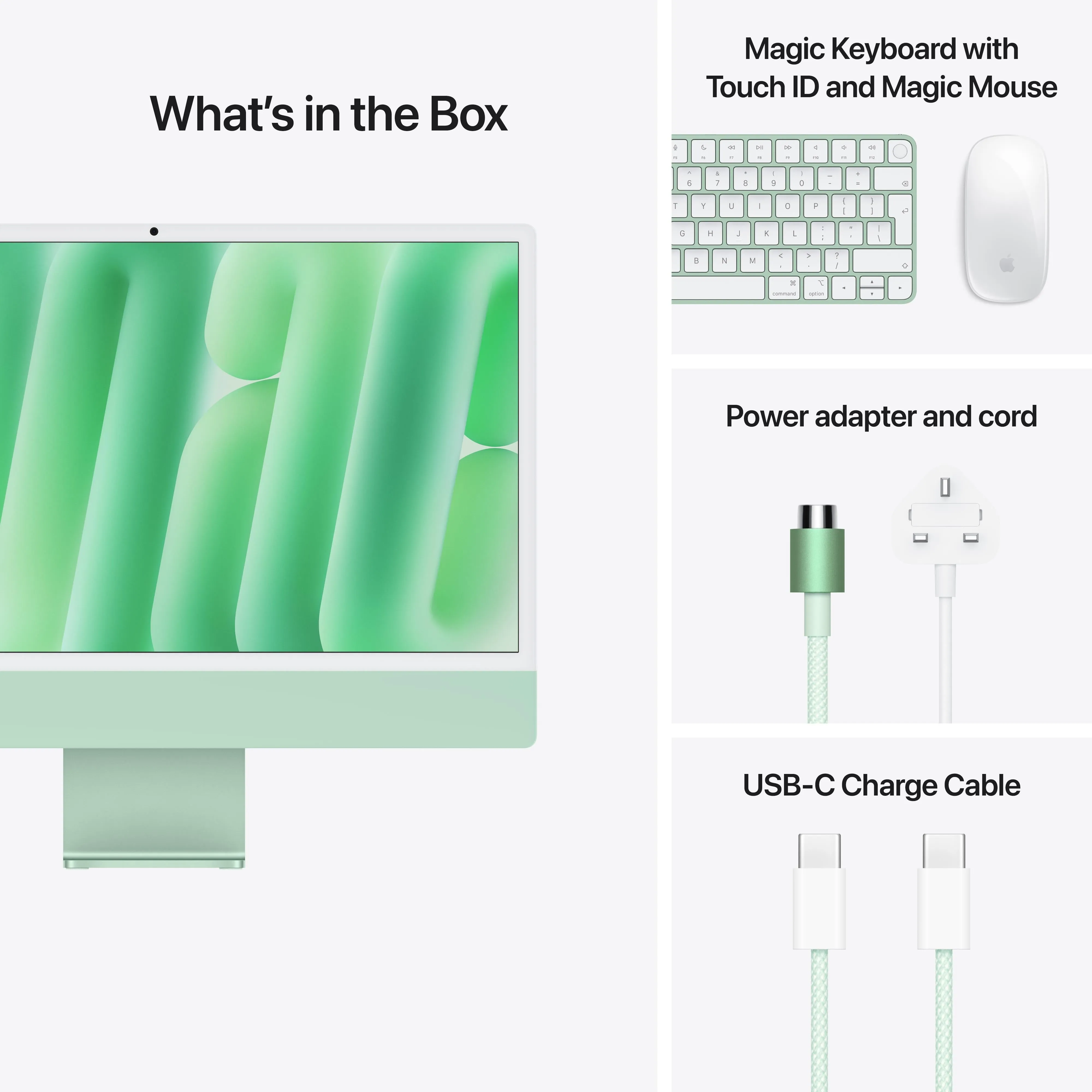 24-inch iMac with Retina 4.5K display: Apple M4 chip with 10-core CPU and 10-core GPU, 512GB SSD - Green
