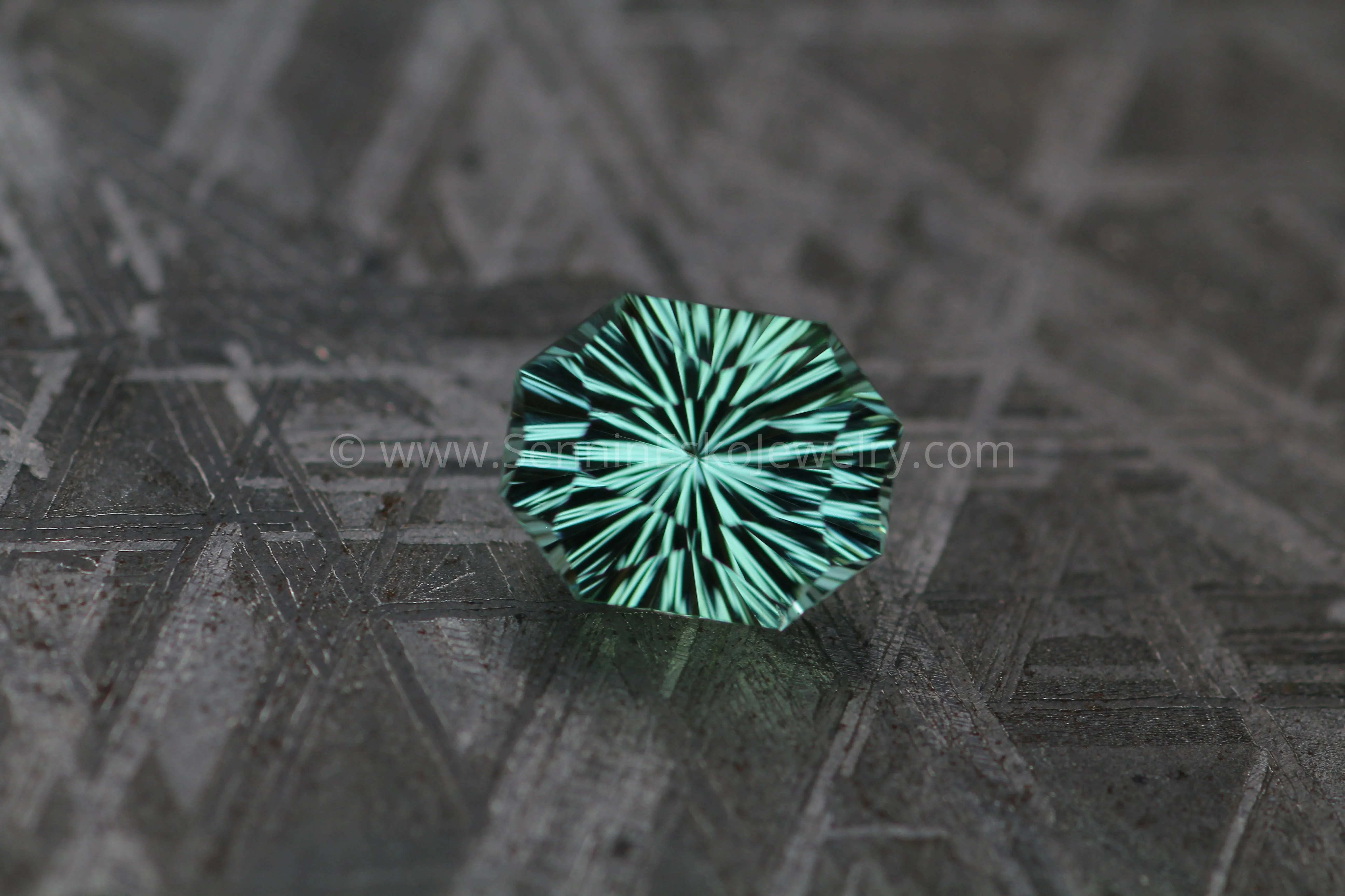 2.6 ct Minty Green Congo Tourmaline Octagon - Fantasy Cut - 8.9x7.1mm