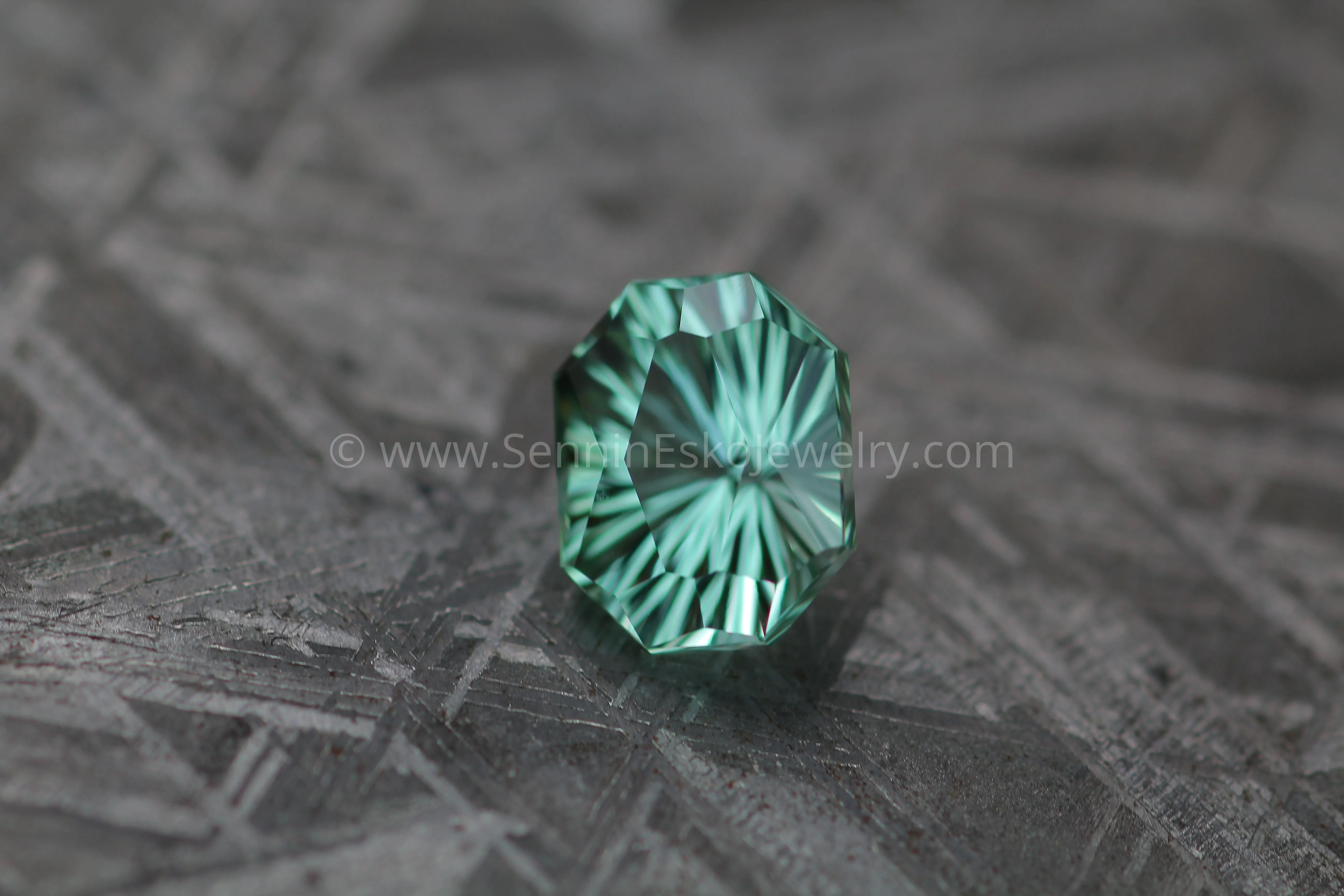 2.6 ct Minty Green Congo Tourmaline Octagon - Fantasy Cut - 8.9x7.1mm