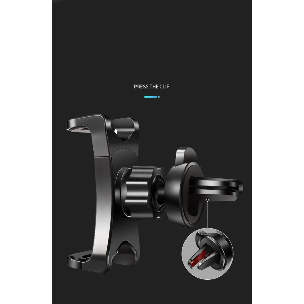 3 in 1 Car GPS Smartphone Holder: Dashboard / Visor Clamp   AC Grid Clip for LG SP320 X Series X Charge TD-LTE (LG MLV7N) - Black
