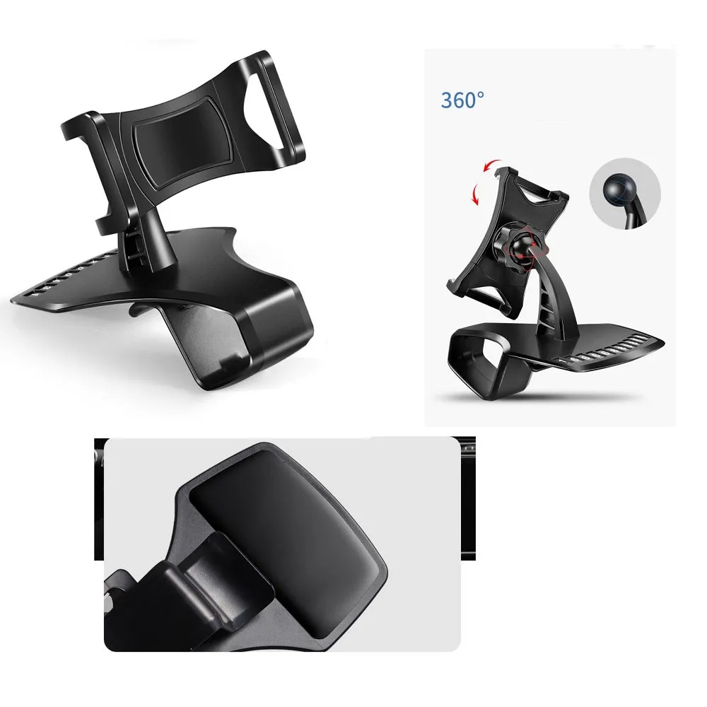 3 in 1 Car GPS Smartphone Holder: Dashboard / Visor Clamp   AC Grid Clip for LG SP320 X Series X Charge TD-LTE (LG MLV7N) - Black