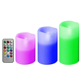 3Pcs Flameless Votive Candles - Wireless LED Flickering w/ Remote Control Timer (Battery Operated)