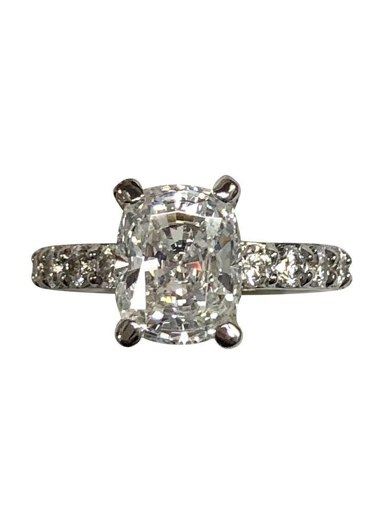 4 Carat Elongated Cushion cut Cubic Zirconia Engagement Ring