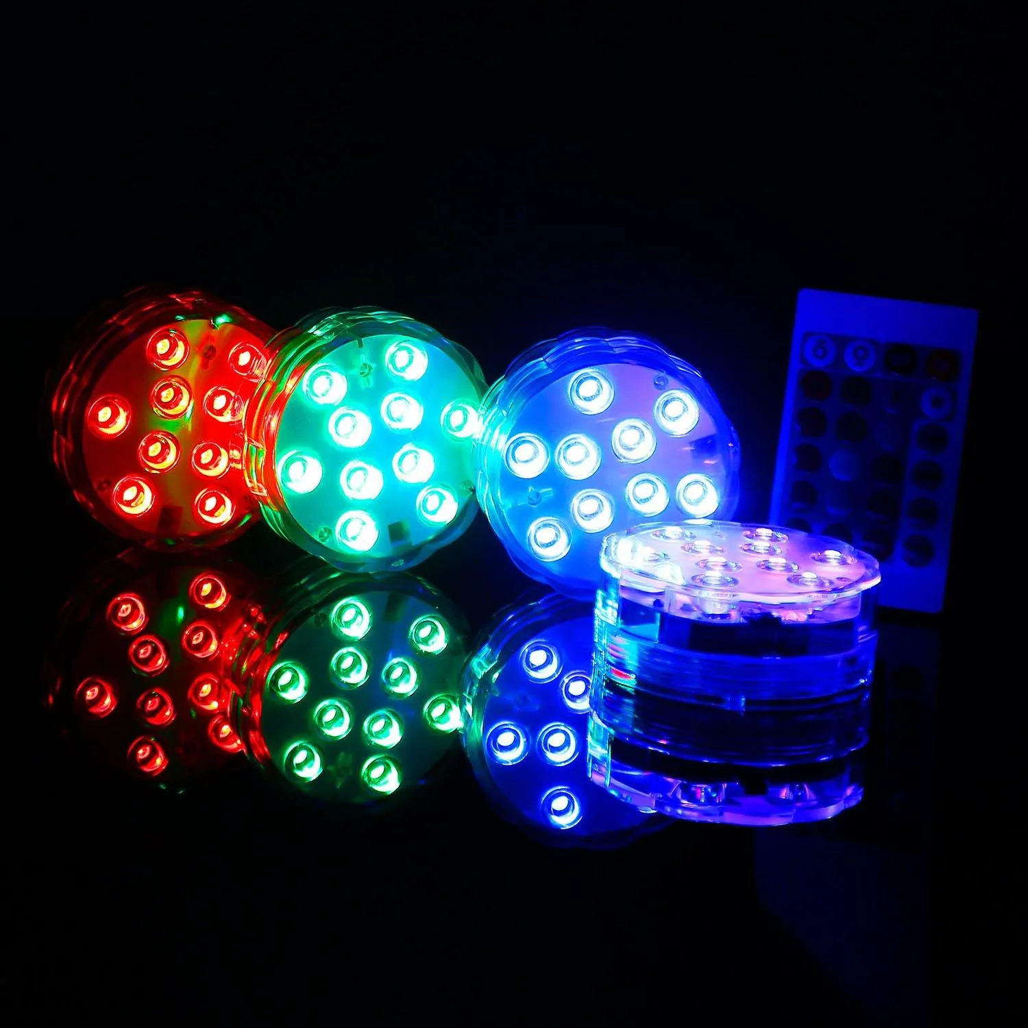 4-Piece: Submersible RGB LED Lights