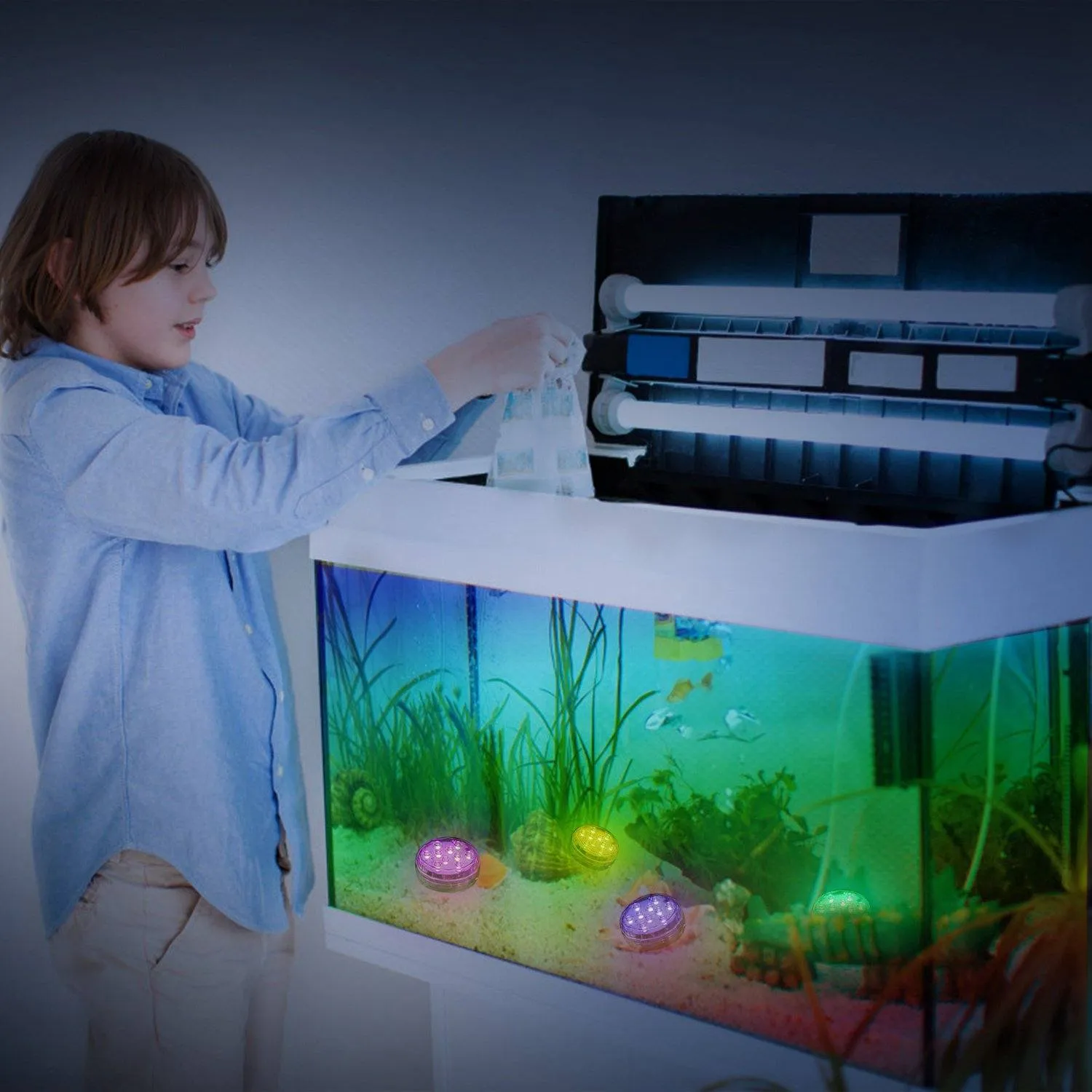 4-Piece: Submersible RGB LED Lights