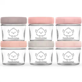 6-Pack Prep Jars Food Glass Containers (Roseate)