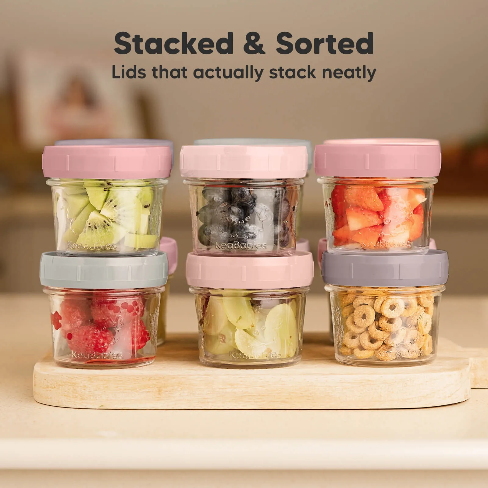 6-Pack Prep Jars Food Glass Containers (Roseate)