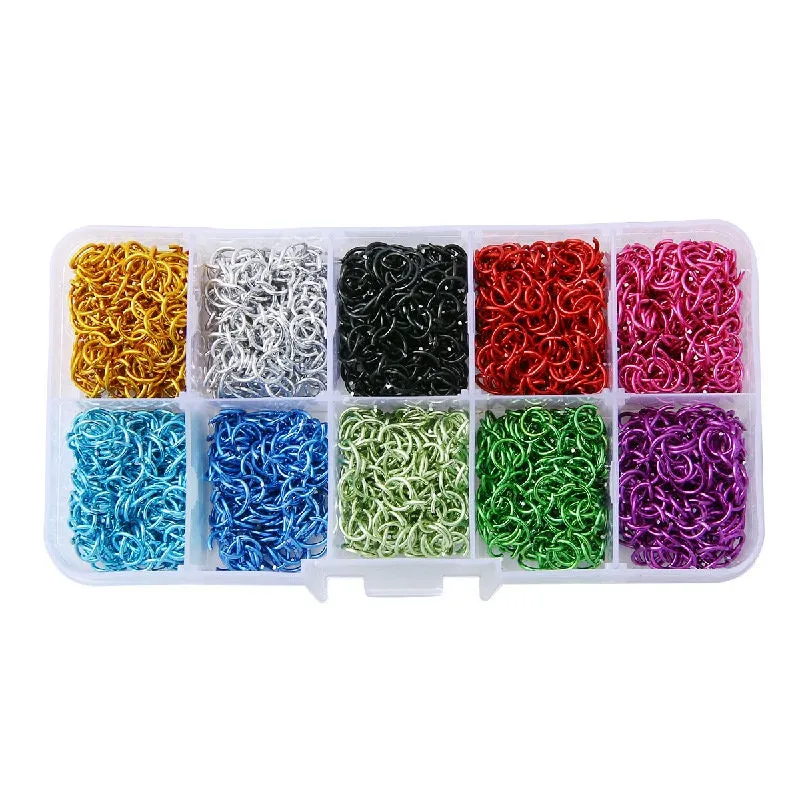 6mm aluminum jump ring kit, 2250pcs assorted colors, Nickel free
