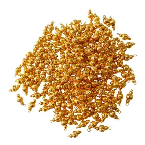 6mm Kharbuja Bead with Drop Shaped Metal Beads Ideal for Jewelry designing & Craft Making