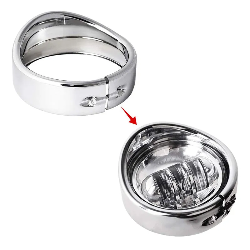 7" Headlight   4.5" Fog Lights Trim Ring Kits for Harley Davidson