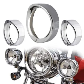 7" Headlight   4.5" Fog Lights Trim Ring Kits for Harley Davidson