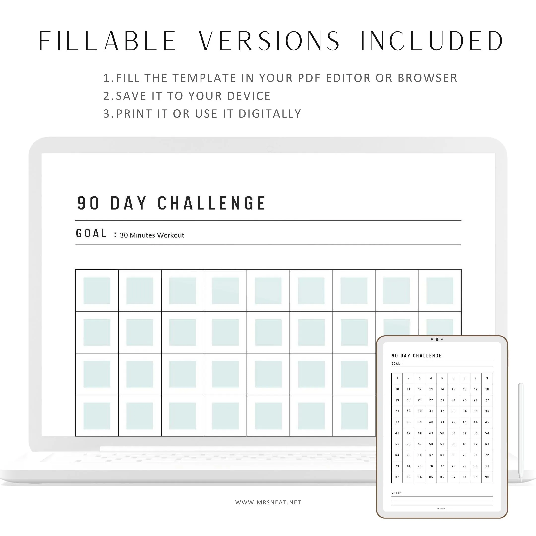 90 day challenge printable - M103/4