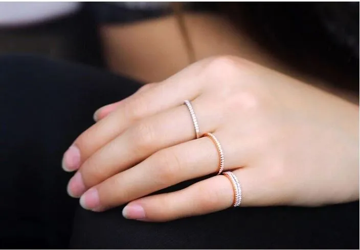 .925 Sterling Silver White Eternity CZ Ring