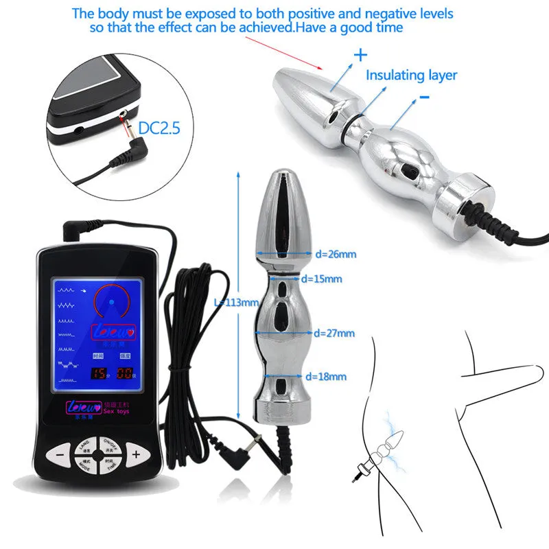 Anal Sounding Electroshock Set with Cock Ring