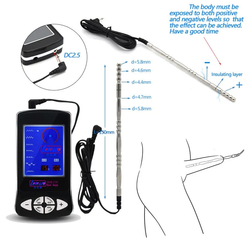 Anal Sounding Electroshock Set with Cock Ring