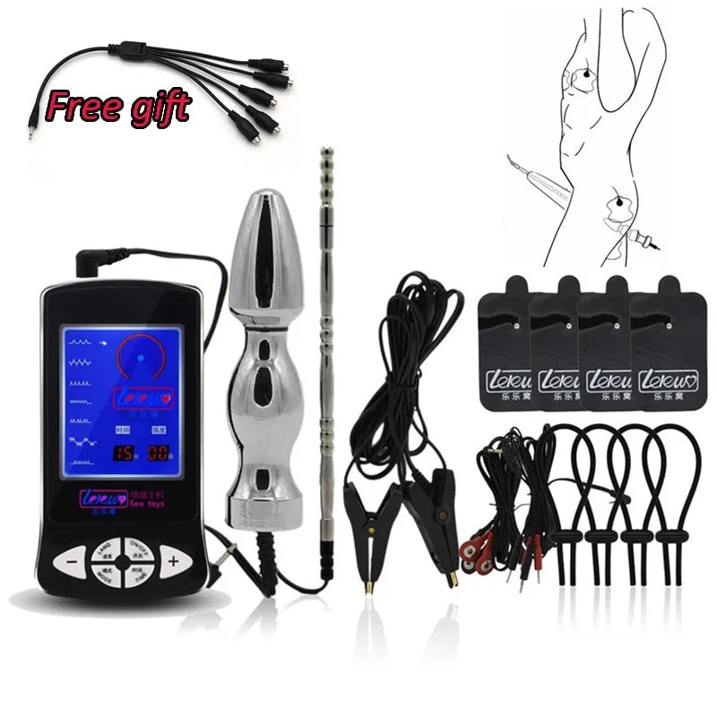 Anal Sounding Electroshock Set with Cock Ring