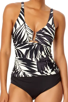 Anne Cole Palm Chic U Ring Front Tankini