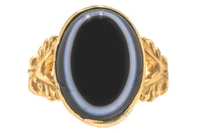 Antique 15ct Gold Banded Agate Ring