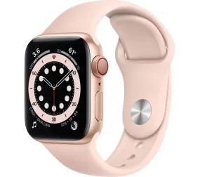 APPLE Watch Series 6 Cellular - Gold Aluminium with Pink Sand Sports Band, 40mm - Good