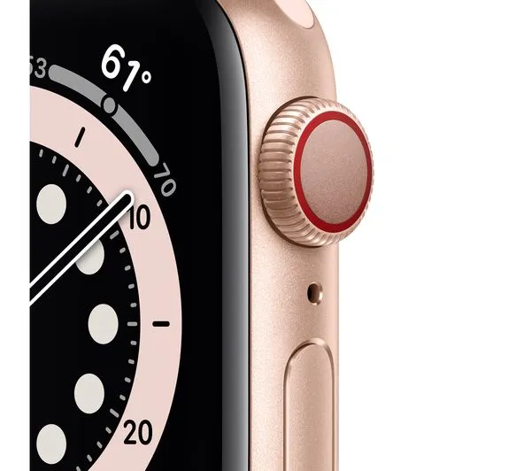 APPLE Watch Series 6 Cellular - Gold Aluminium with Pink Sand Sports Band, 40mm - Good