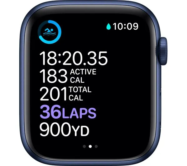 APPLE Watch Series 6 GPS - Blue Aluminium with Deep Navy Sports Band, 44mm - Good